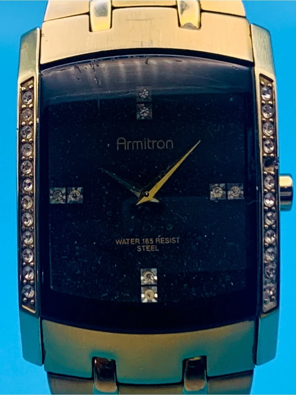 ARMITRON 20/4541GP Men’s Dress Wristwatch All St Steel Japan Movt Works New Batt